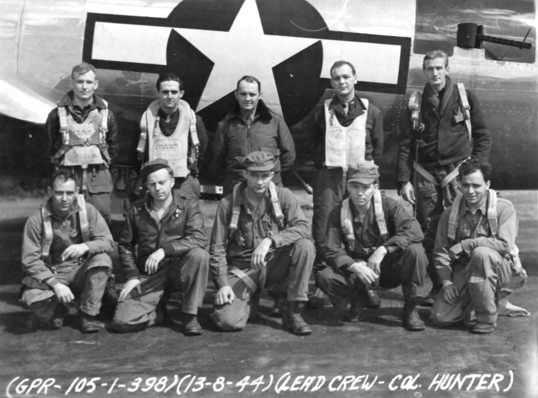 Latson's Crew with Colonel F.P. Hunter as Command - 603rd Squadron - 13 August 1944