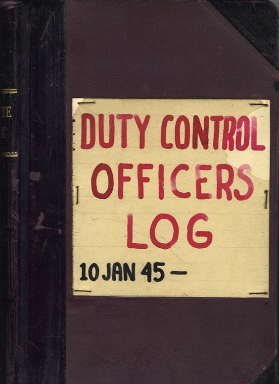 Control Tower - Duty Control Officer Log Front Cover -  January - June 1945 