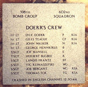 Doerr's Crew Plaque 