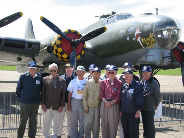 6/11/04 Twelve 398th veterans at Duxford Airfield, England